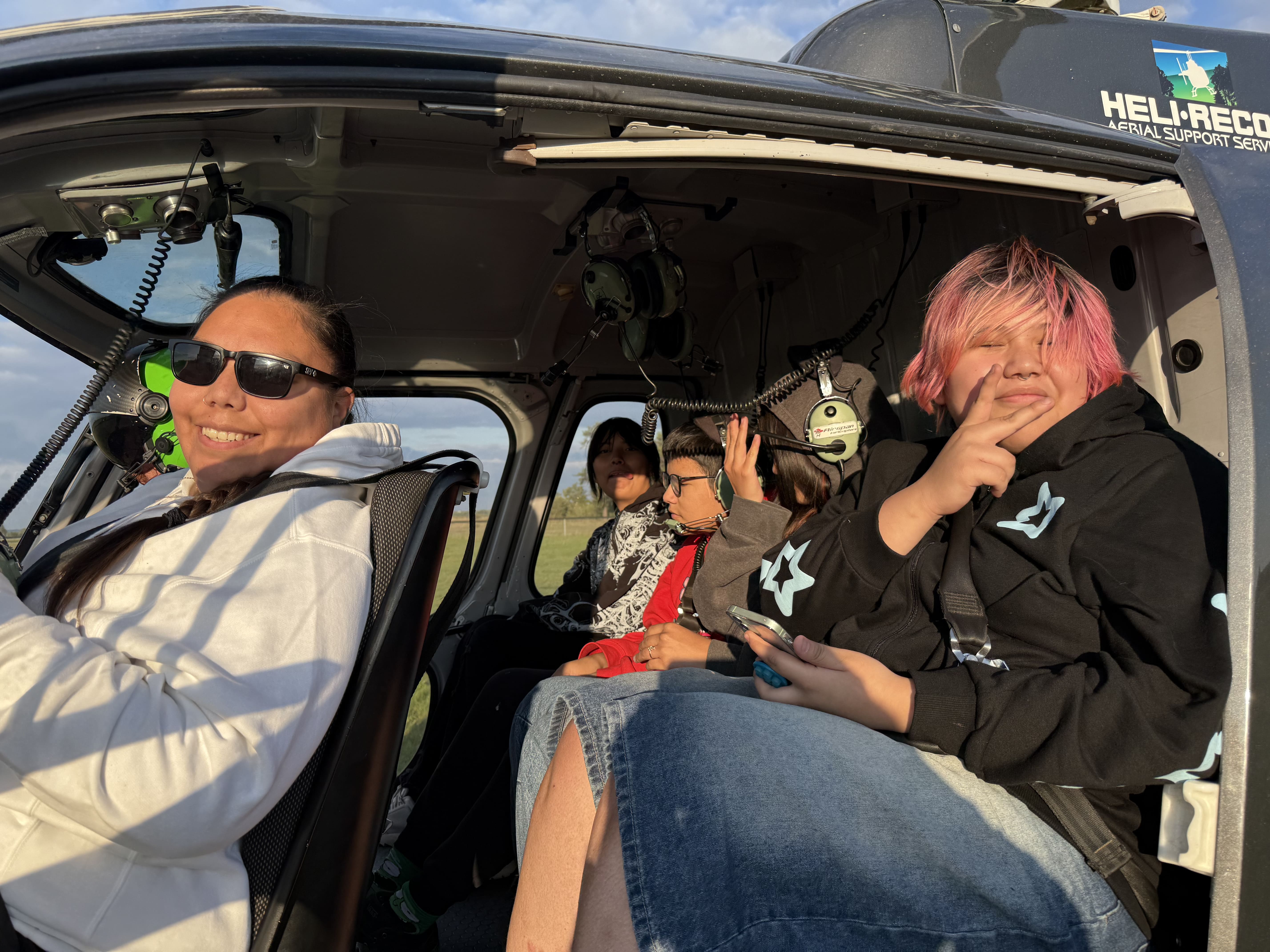 excited family waiting for takeoff
