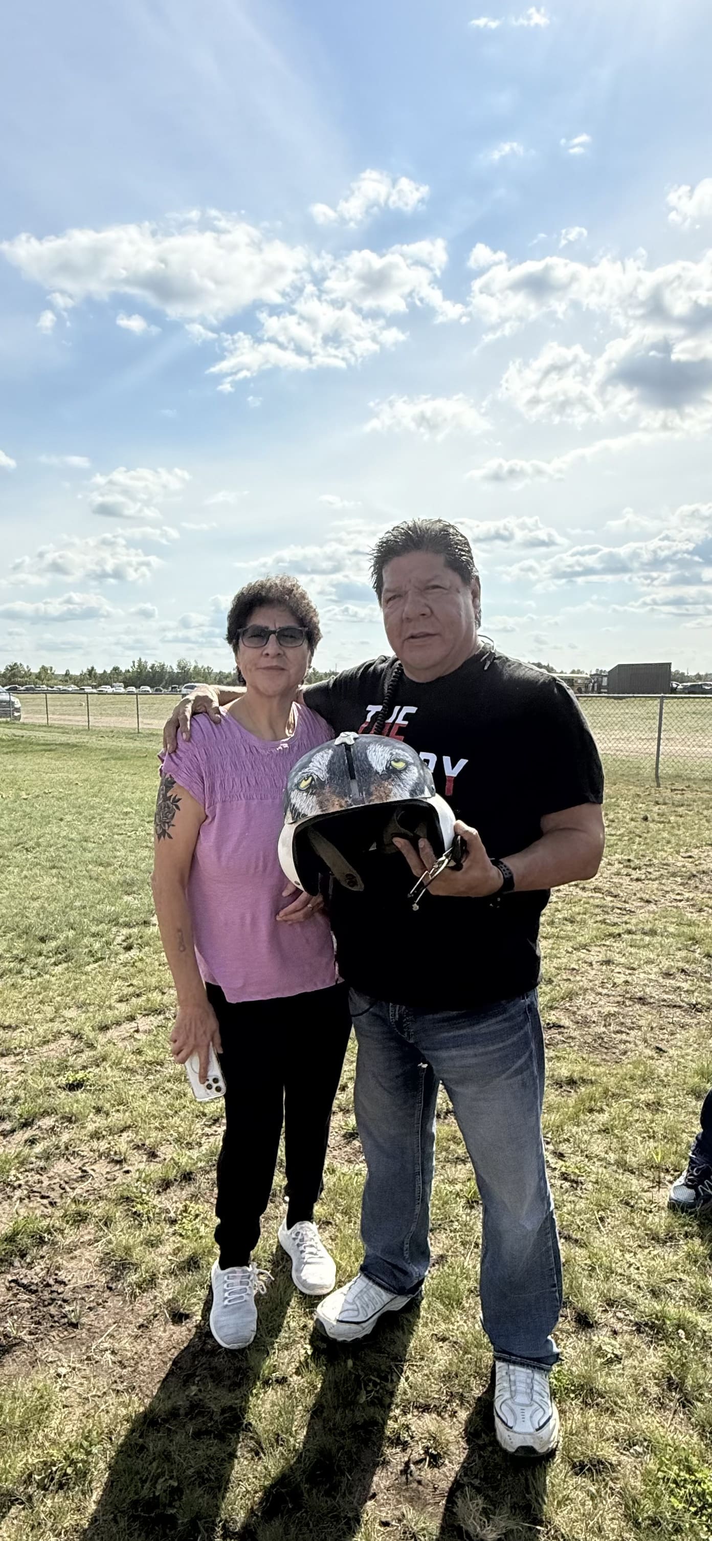 picture of the manager of woodland cree helicopters with the captain